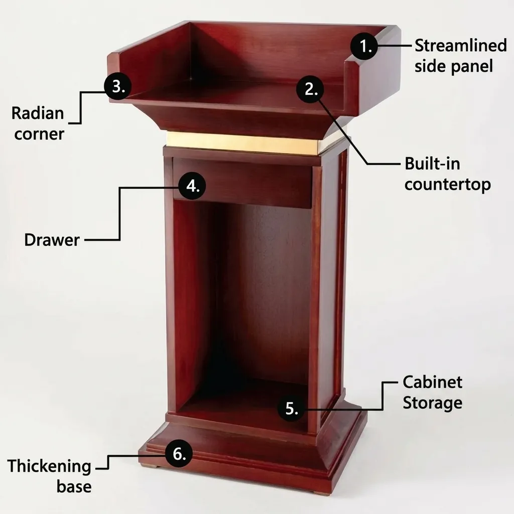 Floor Standing Wooden Podium — PSS-1025 (image 5)