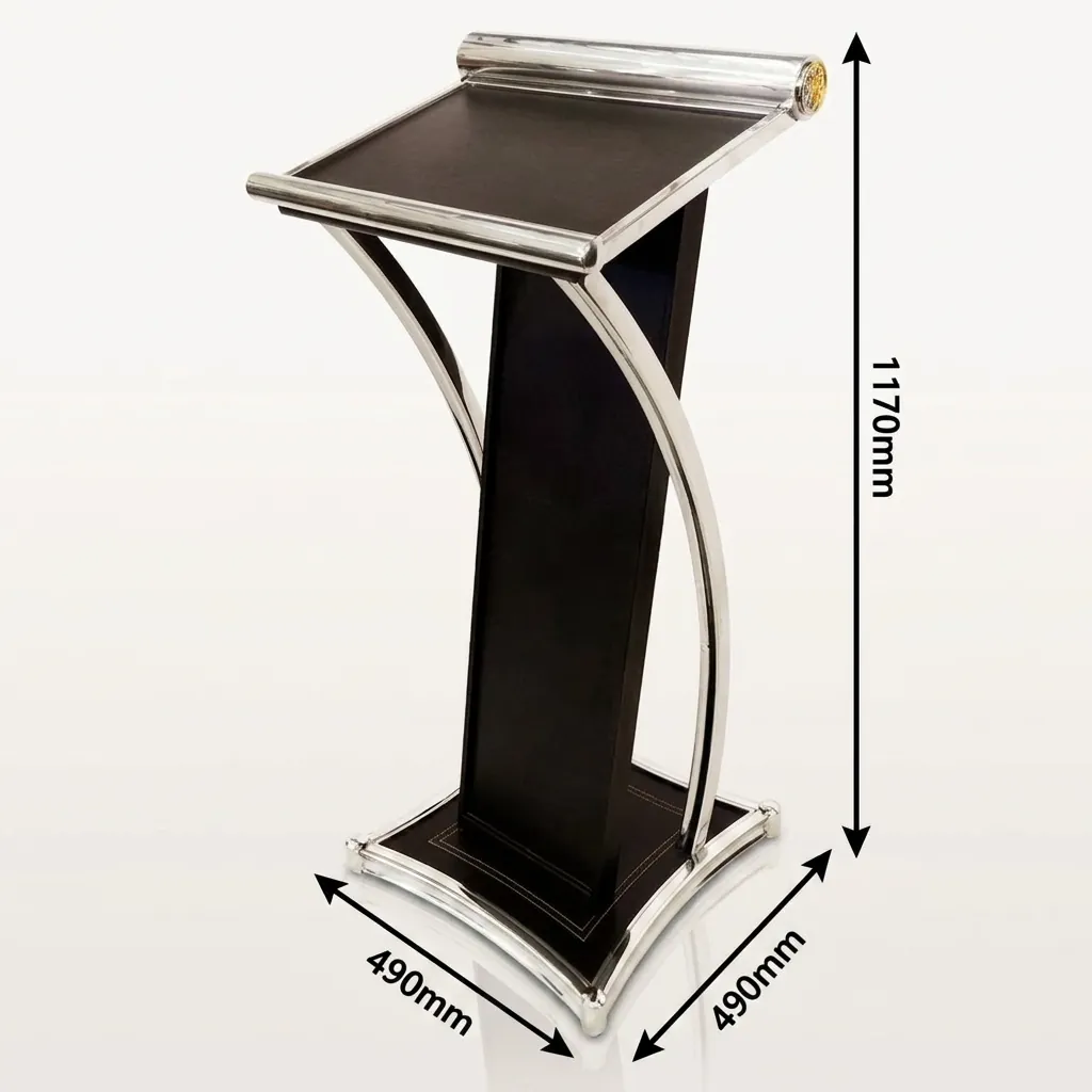 Floor Standing Podium Stainless Steel With Leather — PSS-1026 (image 6)