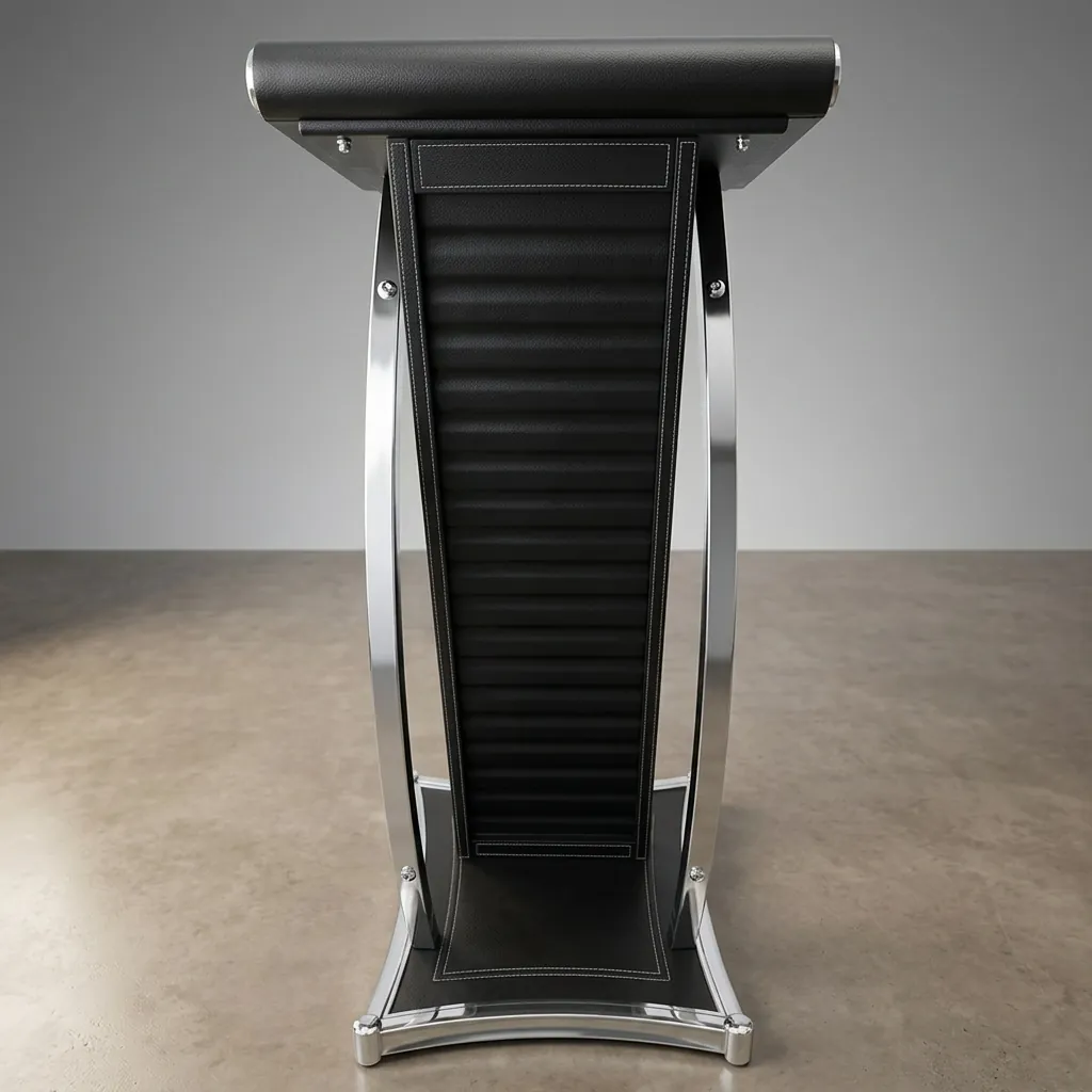 Floor Standing Podium Stainless Steel With Leather — PSS-1026 (image 8)