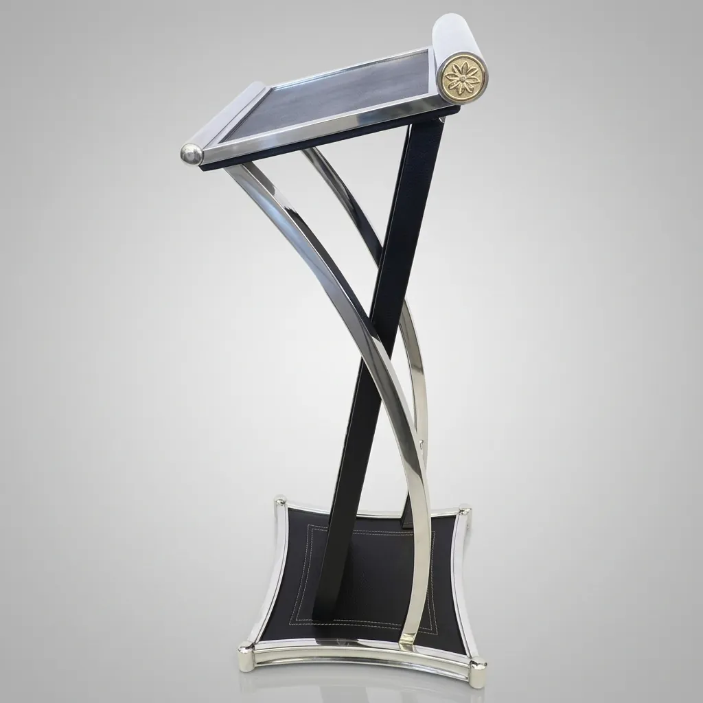 Floor Standing Podium Stainless Steel With Leather — PSS-1026 (image 9)