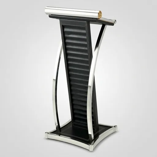 Floor Standing Podium Stainless Steel With Leather — PSS-1026