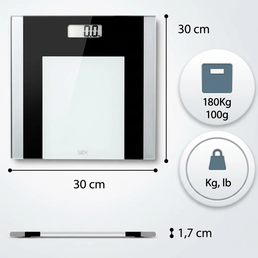Tempered Glass Digital Bathroom Scale with 180kg Capacity [1025] — SCL-1025 (image 7)