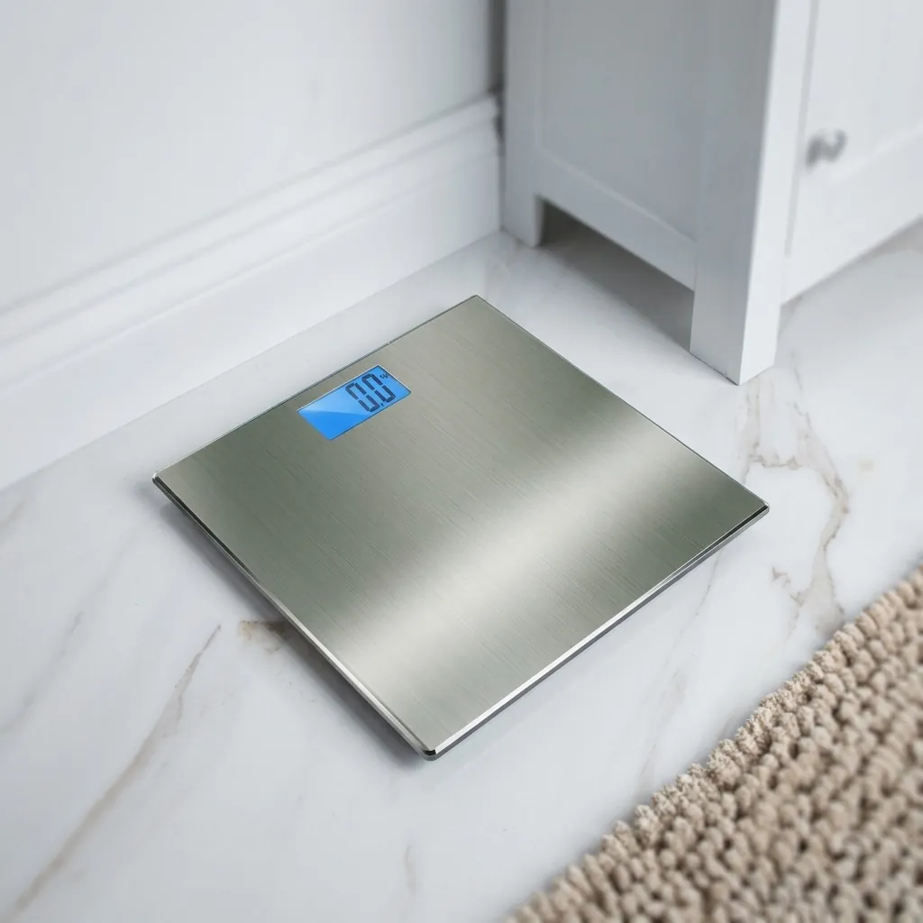 Hotel Digital Bathroom Scale Tempered Glass With Stainless Steel — SCL-1032 (image 2)