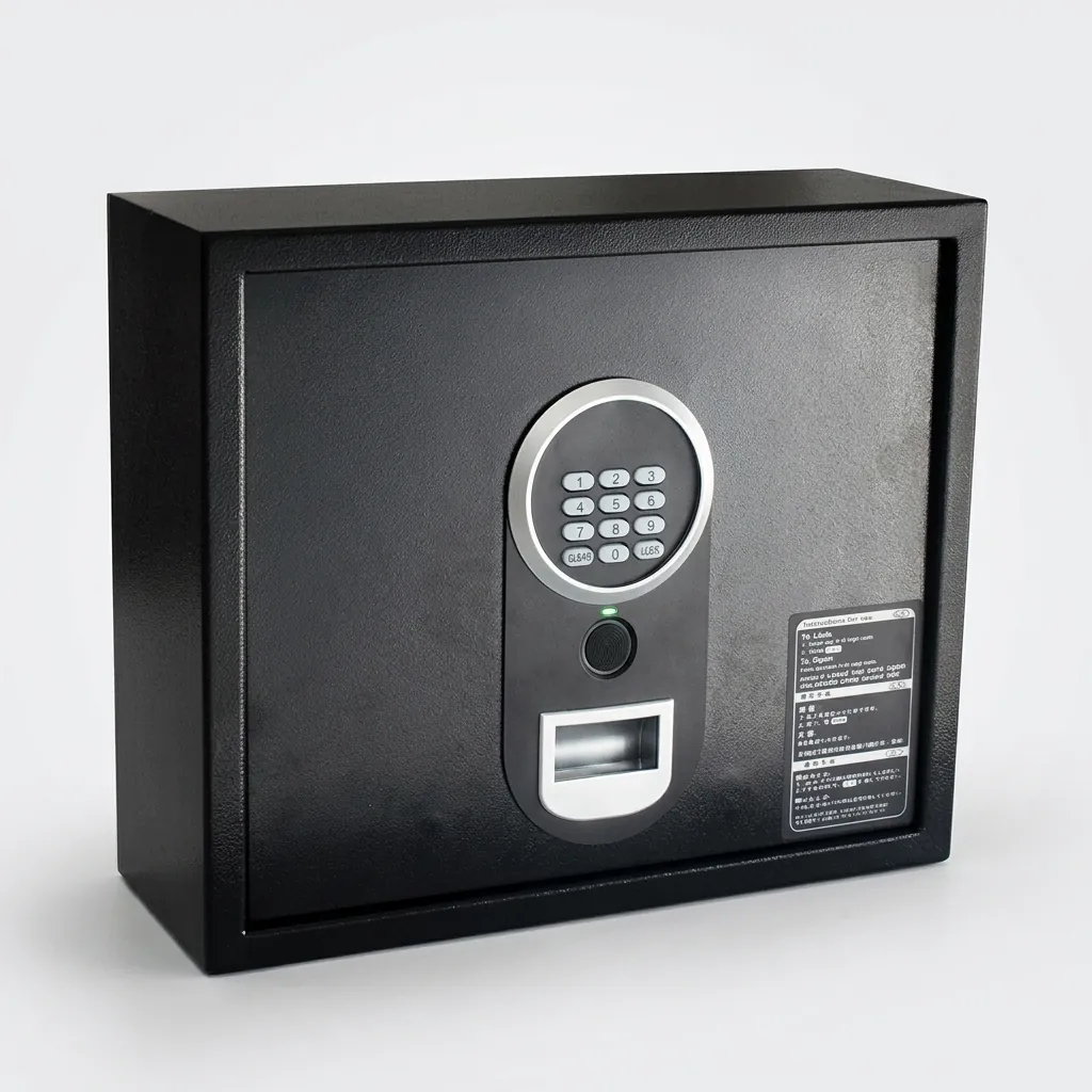 Heavy-Gauge Top-Opening Safe with Pneumatic Lid [1033] — SFB-1033 — A top-opening hotel safe in arc-welded heavy-gauge steel with an 18mm solid steel bolt and a reinforced 4mm door. A backlit LED keypad takes a 3-6 digit code with key override, plus a pneumatic lid and backup power supply. In black or orange. (image 6)
