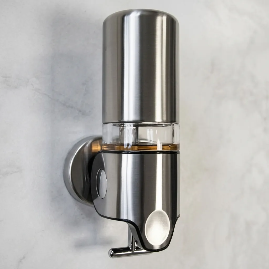 Wall Mounted Single Soap Dispenser Pull Type Stainless Steel — SPD-1024 (image 6)