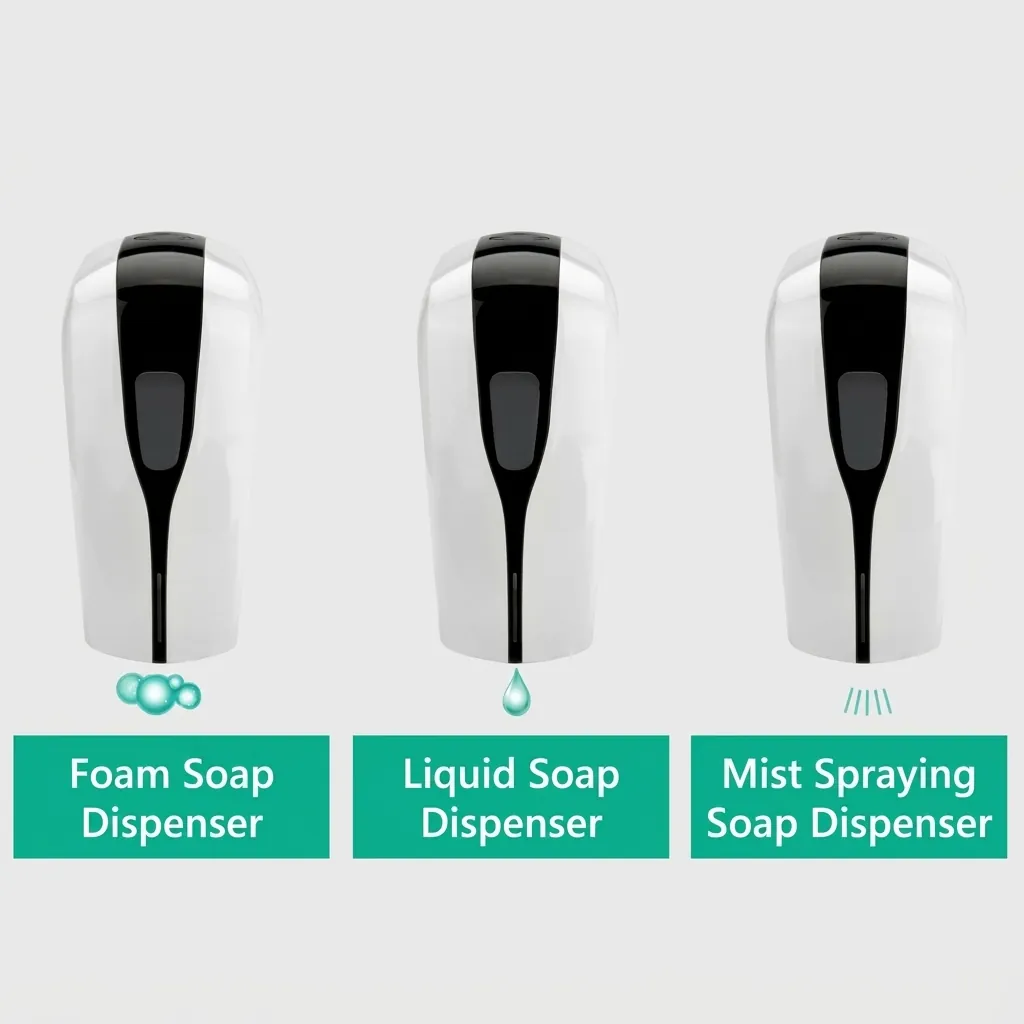Touchless Automatic Soap Dispenser (1000ml) [1027] — SPD-1027 — A touchless automatic soap dispenser in ABS with a 1000ml reservoir and hands-free infrared sensing for hygienic dispensing. It handles gel, spray or foam at a 1.0ml output, running on 4 Type-C batteries or an optional mains adapter. Measures 123x114x261.5mm, finished in white. (image 9)