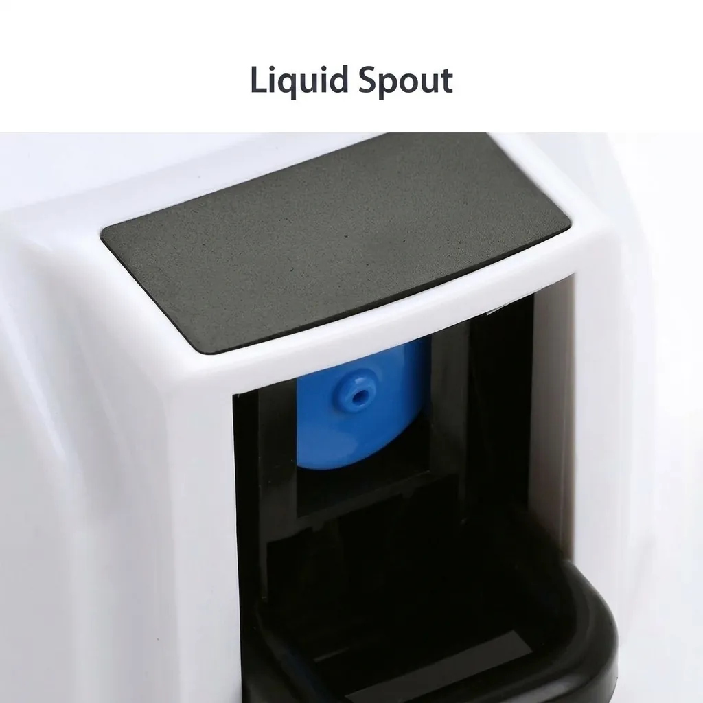 Pull Typr Hand Sanitizer Dispenser — SPD-1031 — A pull-type manual hand sanitiser dispenser in ABS with a 1000ml reservoir and an adjustable 0.8 to 1.6ml gel output. The lever pull makes dispensing simple and hygienic in busy areas. Measures 120x125x285mm, in black or white. (image 2)