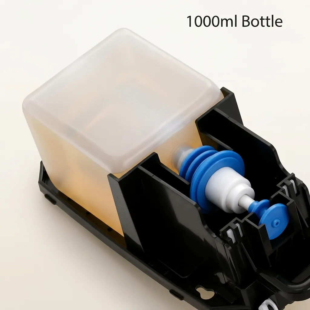 Pull Typr Hand Sanitizer Dispenser — SPD-1031 — A pull-type manual hand sanitiser dispenser in ABS with a 1000ml reservoir and an adjustable 0.8 to 1.6ml gel output. The lever pull makes dispensing simple and hygienic in busy areas. Measures 120x125x285mm, in black or white. (image 3)