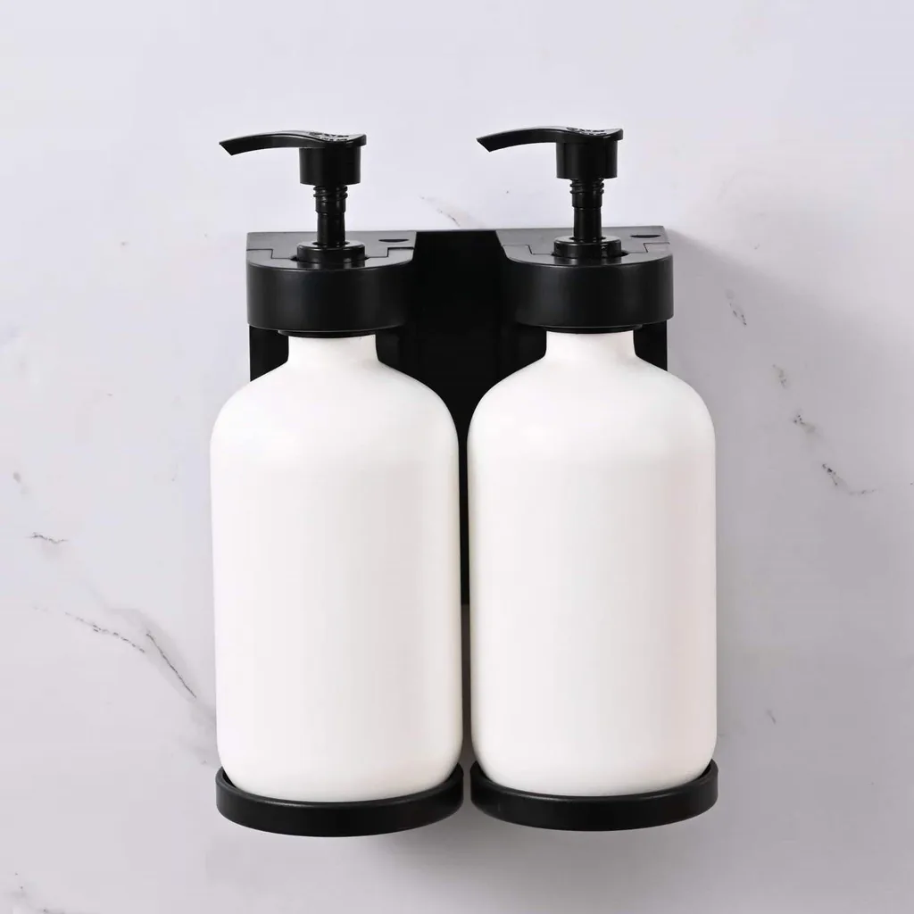 ABS Wall-Mounted Double Soap Dispenser 2x500ml in White — SPD-1038