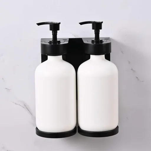 Stainless Steel Wall-Mounted Double Soap Dispenser 2x500ml in White — SPD-1047