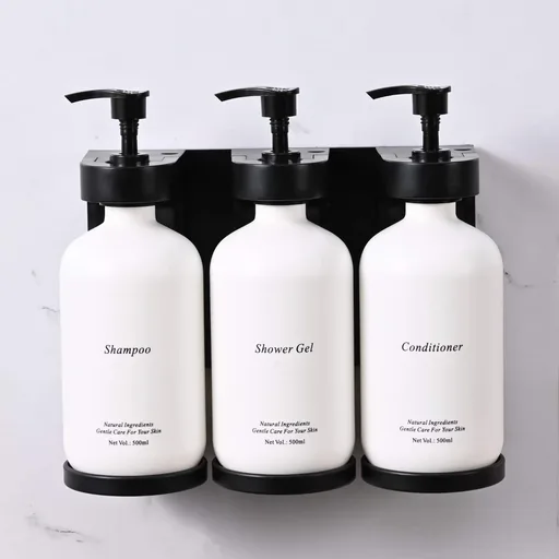 Stainless Steel Wall-Mounted Triple Soap Dispenser 3x500ml in White — SPD-1050