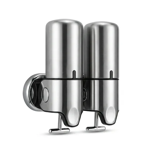 Compact Double Wall Mounted Soap Dispenser Pull Type Stainless Steel 280ml — SPD-1055