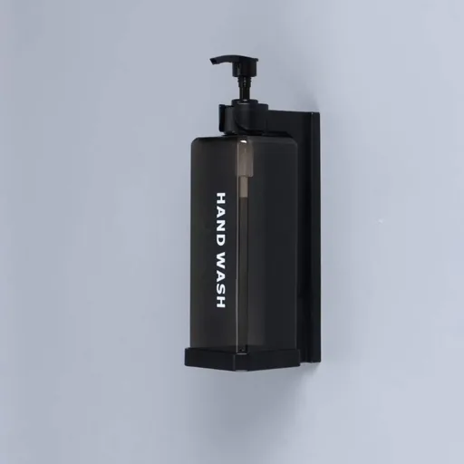 ABS Square Soap Dispenser Single 500ml in Black and Clear Grey — SPD-1077