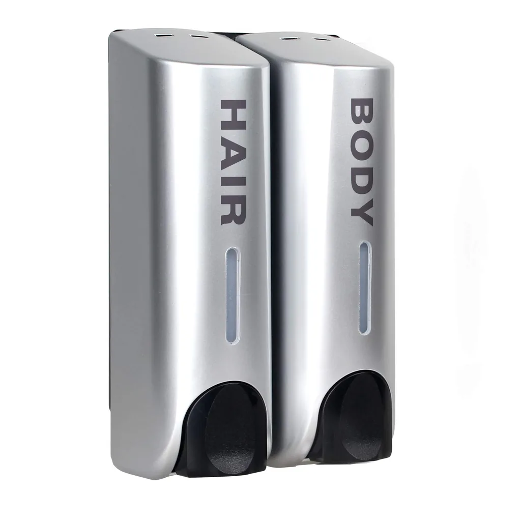 ABS Window Soap Dispenser Double 2x300ml in Silver — SPD-1080