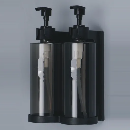 ABS and PET Double Soap Dispenser 2x300ml in Smoke — SPD-1083
