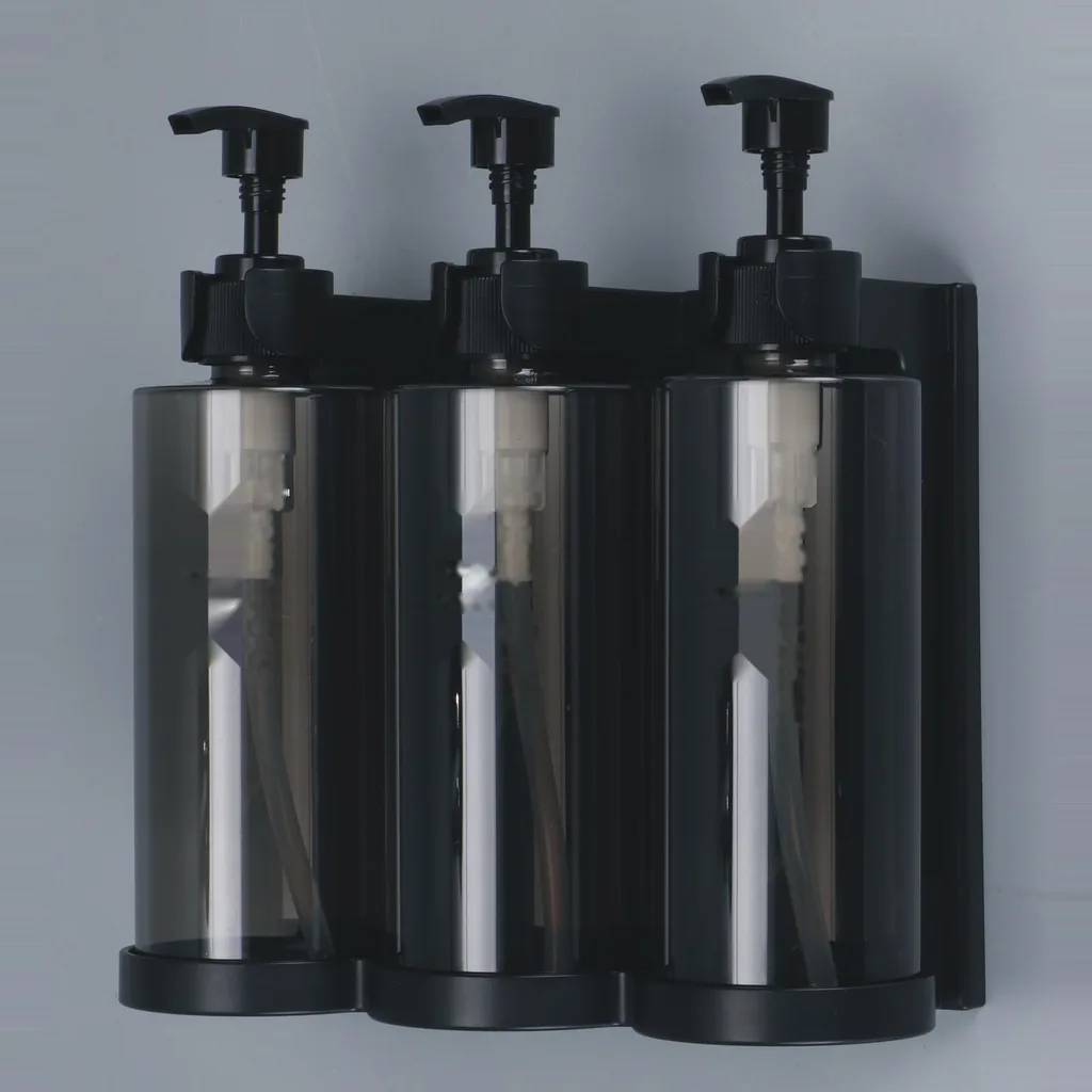 ABS and PET Triple Soap Dispenser 3x300ml in Smoke — SPD-1084