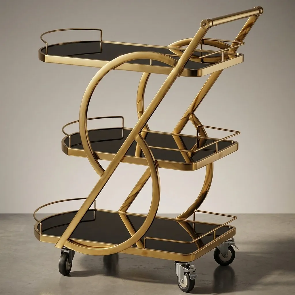 Stainless Steel Tempered Glass 3-Tier Service Trolley [1024] — SVT-1024 (image 5)
