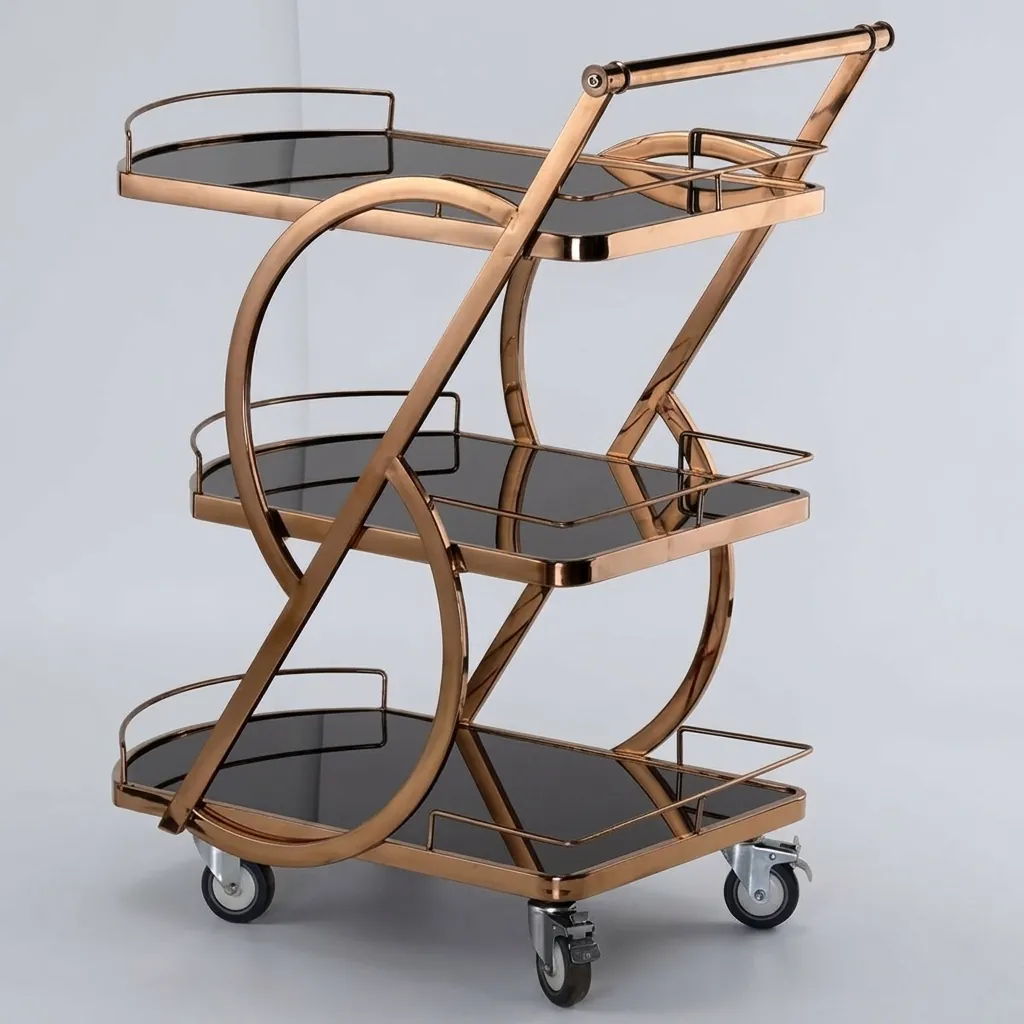 Stainless Steel Tempered Glass 3-Tier Service Trolley [1024] — SVT-1024 (image 6)