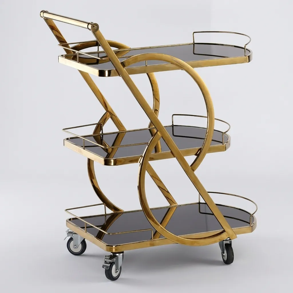 Stainless Steel Tempered Glass 3-Tier Service Trolley [1024] — SVT-1024 (image 7)