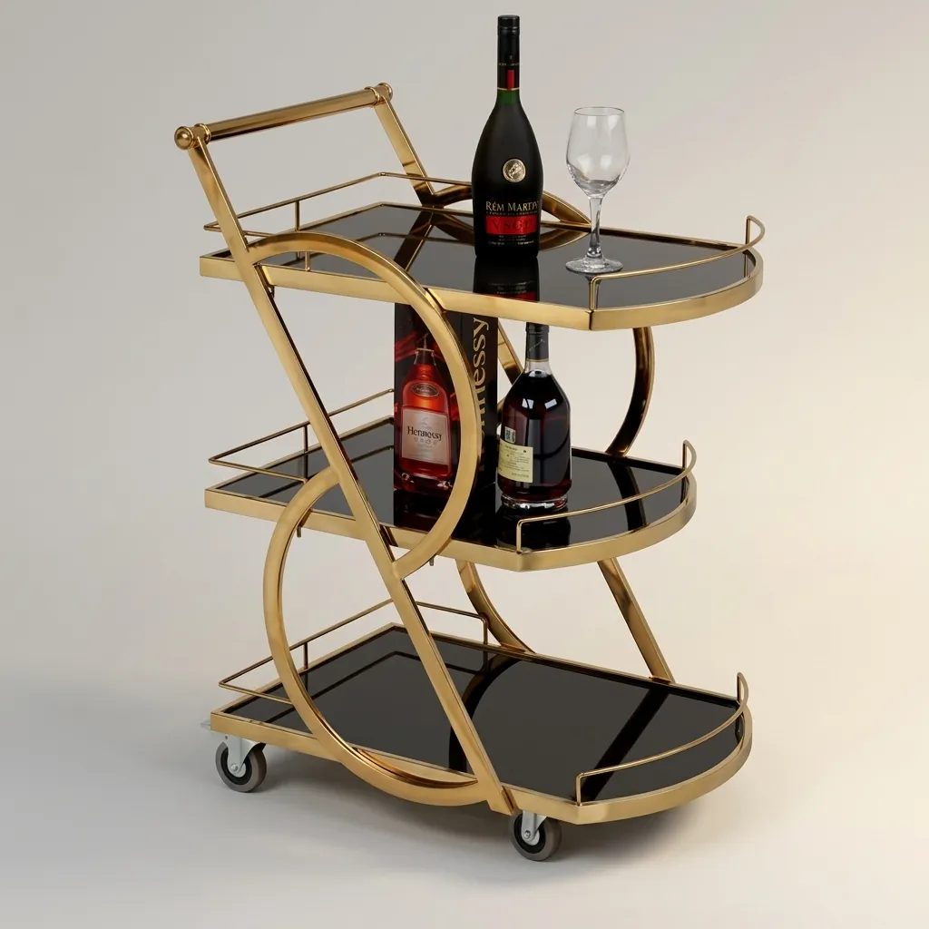 Stainless Steel Tempered Glass 3-Tier Service Trolley [1024] — SVT-1024 (image 8)