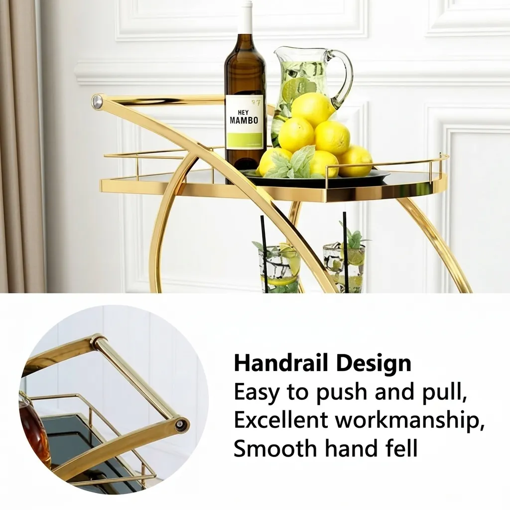 Stainless Steel Tempered Glass 3-Tier Service Trolley [1025] — SVT-1025 (image 3)