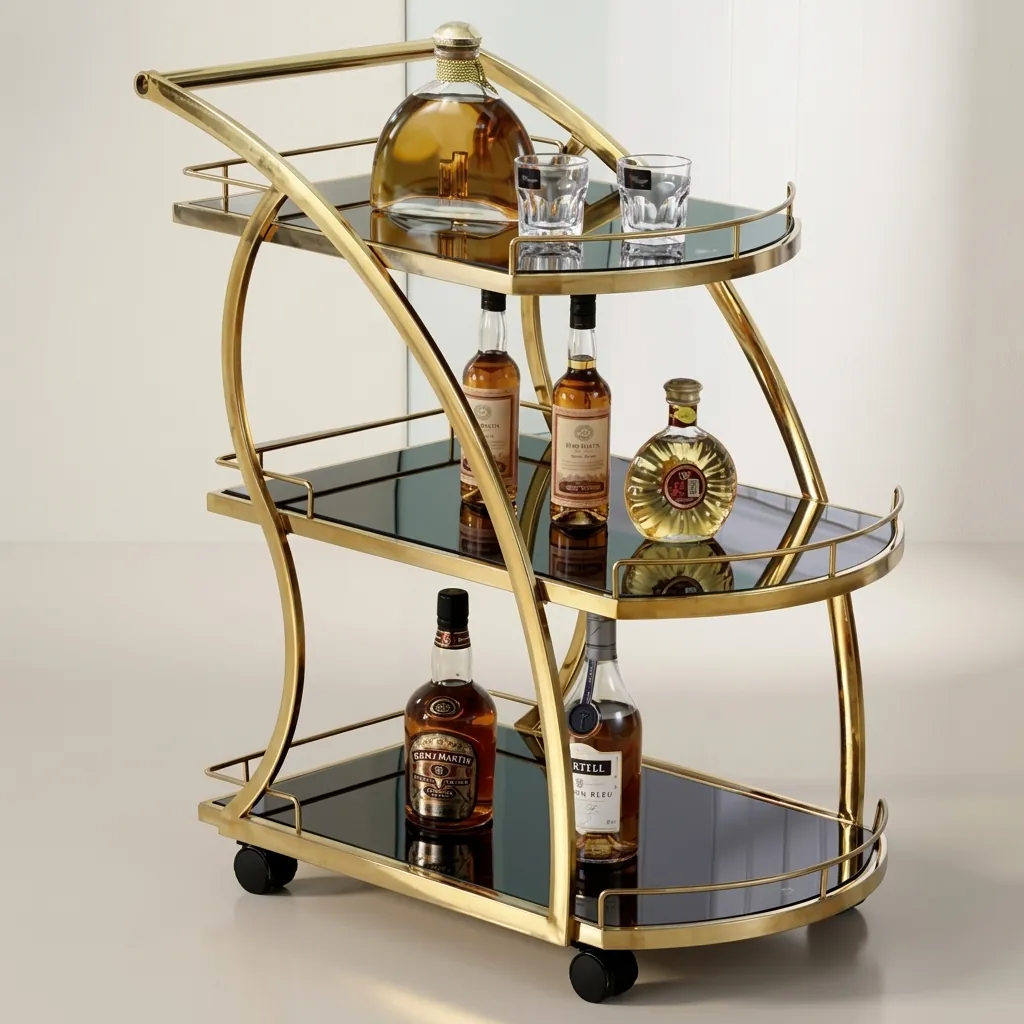 Stainless Steel Tempered Glass 3-Tier Service Trolley [1025] — SVT-1025 (image 11)