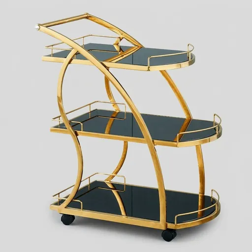 Stainless Steel Tempered Glass 3-Tier Service Trolley [1025] — SVT-1025