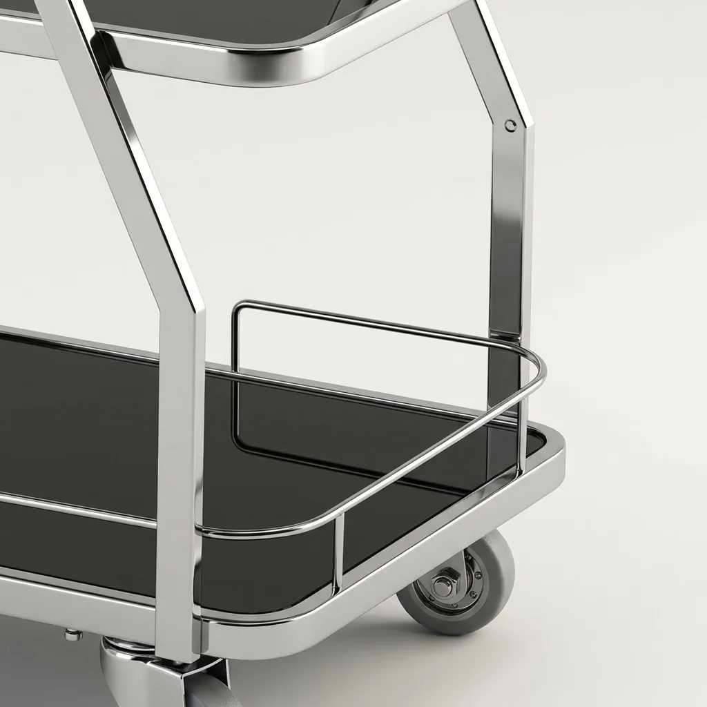 Stainless Steel Tempered Glass 3-Tier Service Trolley [1028] — SVT-1028 (image 6)