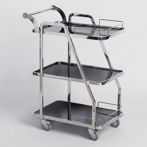 Stainless Steel Tempered Glass 3-Tier Service Trolley [1028] — SVT-1028