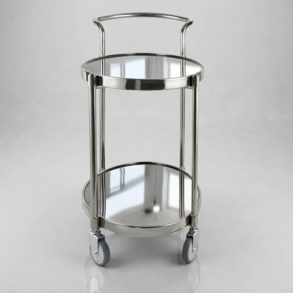 Tempered Glass Two-Layer Oval Service Trolley [1029] — SVT-1029 (image 4)