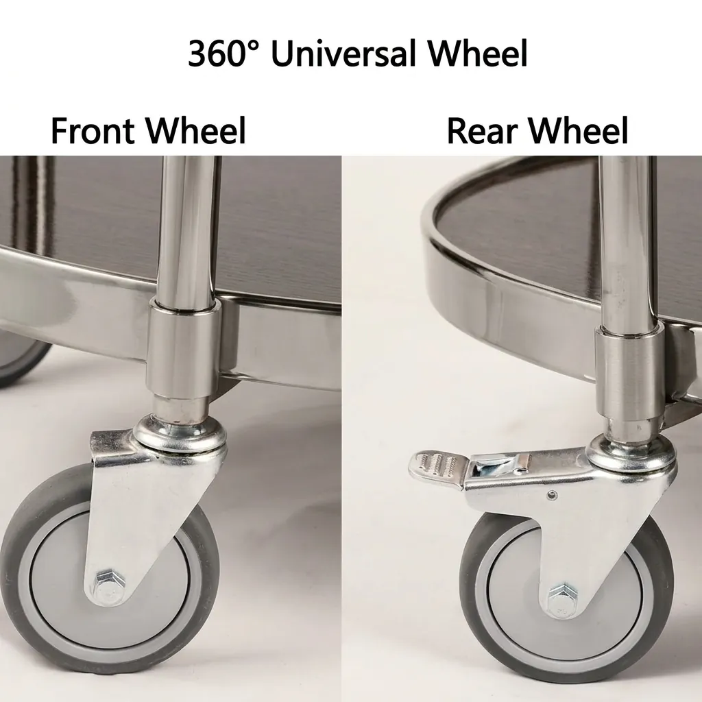 Tempered Glass Two-Layer Oval Service Trolley [1029] — SVT-1029 (image 6)
