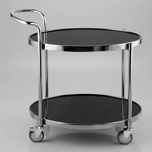 Tempered Glass Two-Layer Oval Service Trolley [1029] — SVT-1029