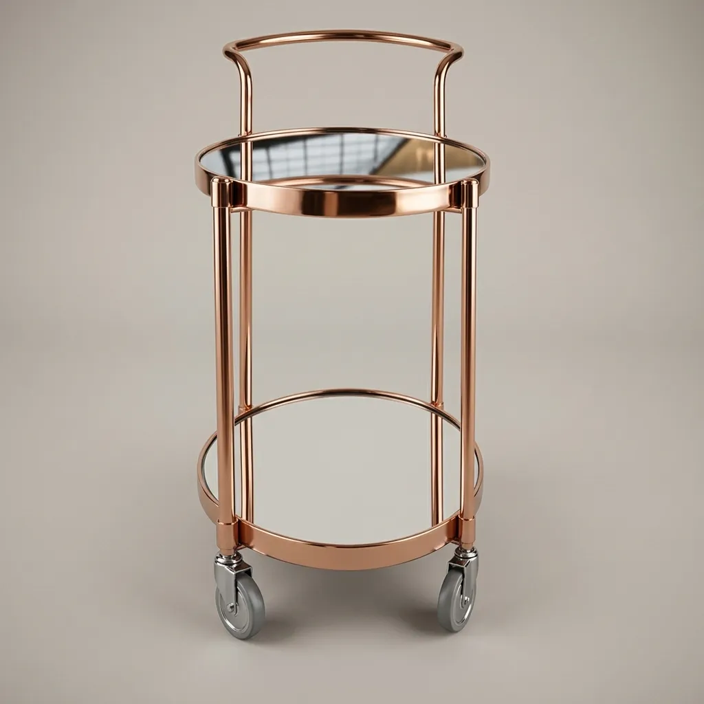 Tempered Glass Two-Layer Oval Service Trolley [1030] — SVT-1030 (image 4)