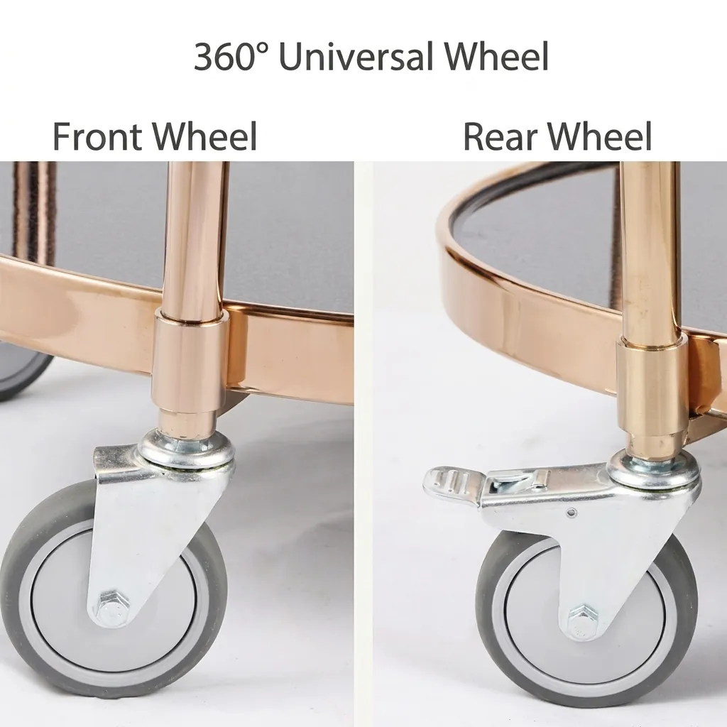 Tempered Glass Two-Layer Oval Service Trolley [1030] — SVT-1030 (image 6)