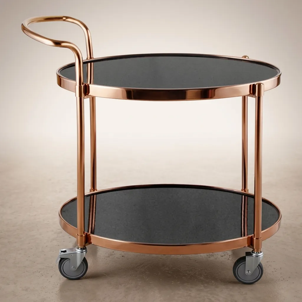 Tempered Glass Two-Layer Oval Service Trolley [1030] — SVT-1030 (image 8)