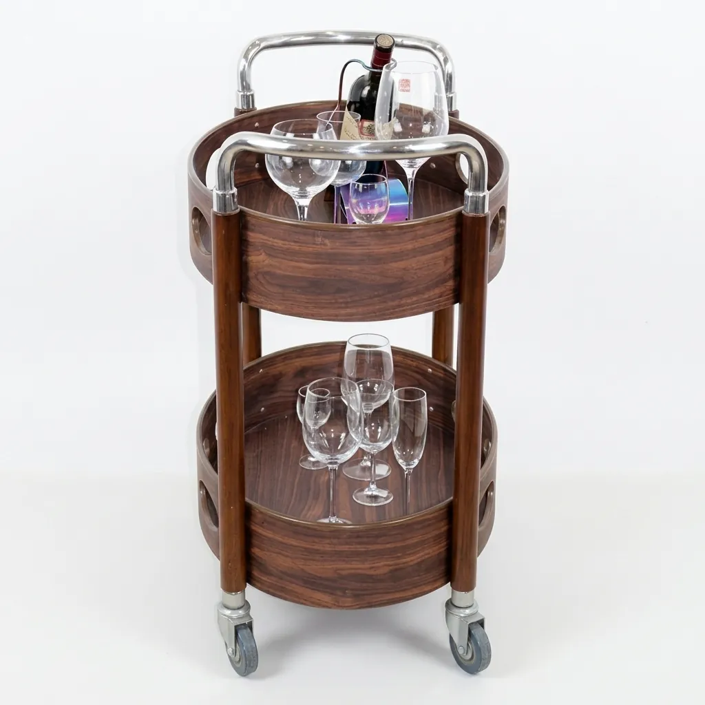 Two-Layer Oval Wooden Service Trolley — SVT-1031 (image 6)