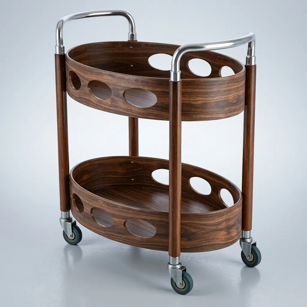 Two-Layer Oval Wooden Service Trolley — SVT-1031 (image 7)