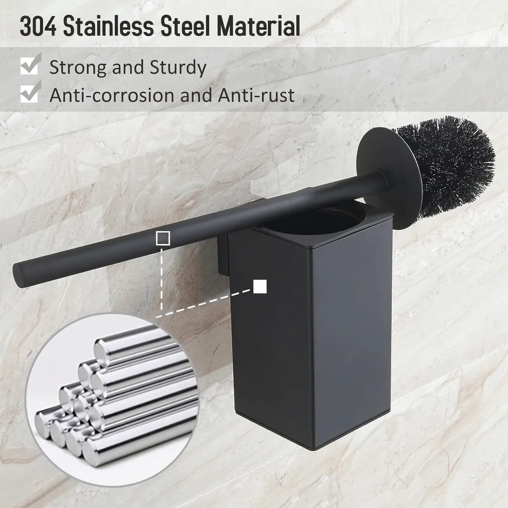 Square Stainless Steel Wall Mount Toilet Brush Holder [1028] — TBR-1028 (image 8)