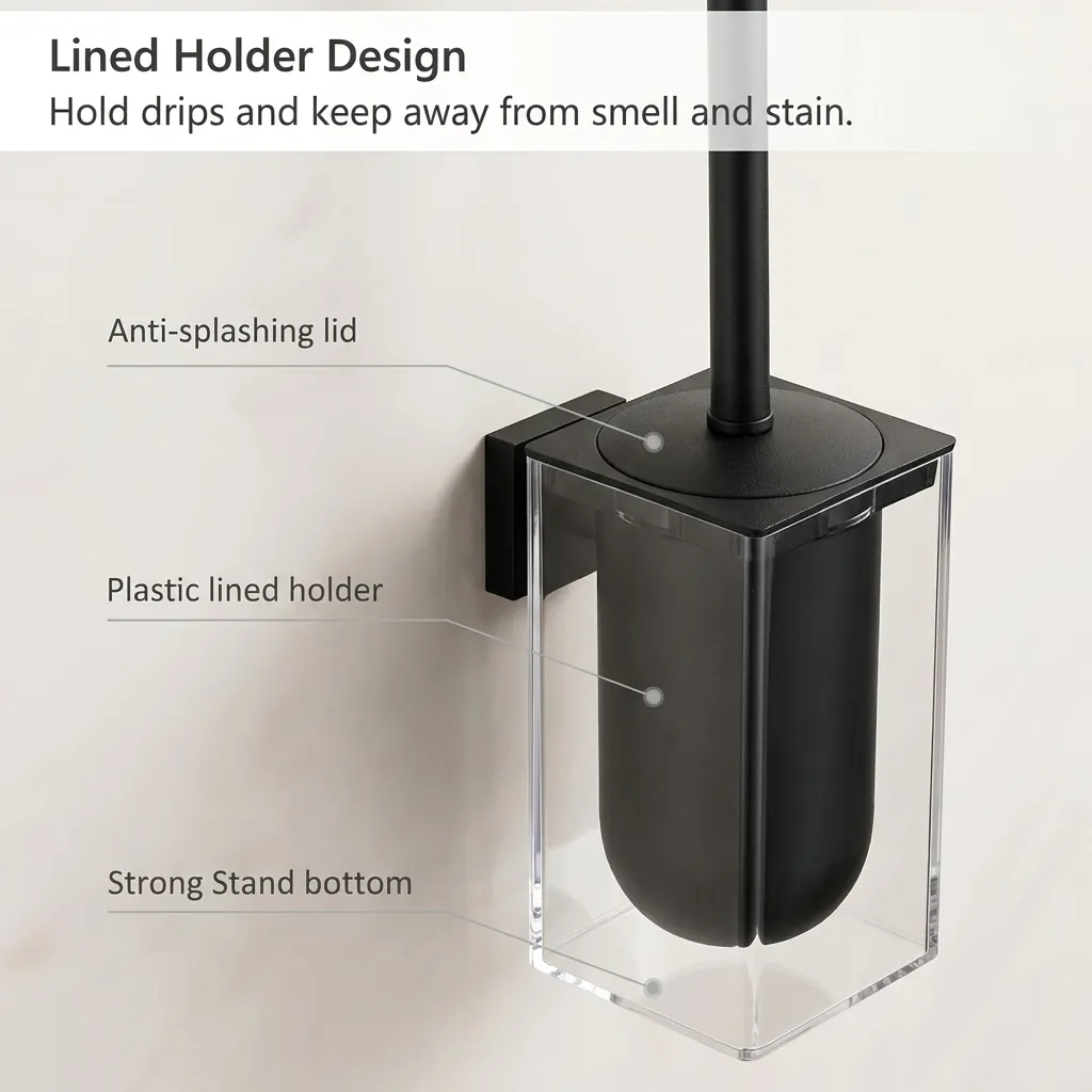 Square Stainless Steel Wall Mount Toilet Brush Holder [1028] — TBR-1028 (image 9)