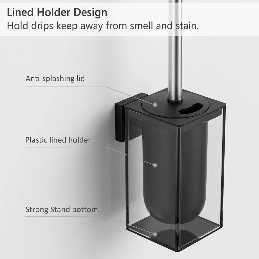 Square Stainless Steel Wall Mount Toilet Brush Holder [1029] — TBR-1029 (image 6)