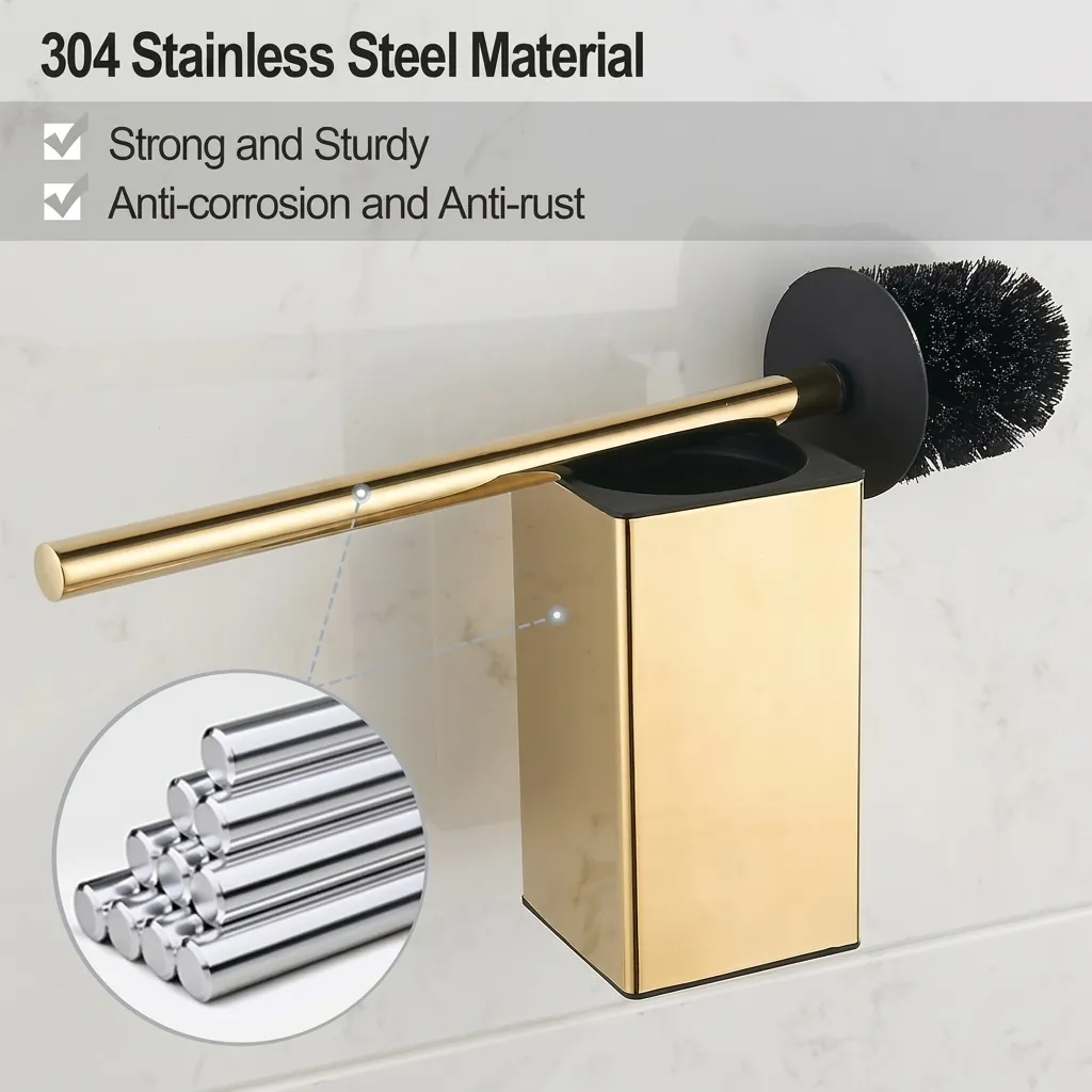 Square Stainless Steel Wall Mount Toilet Brush Holder [1030] — TBR-1030 (image 4)