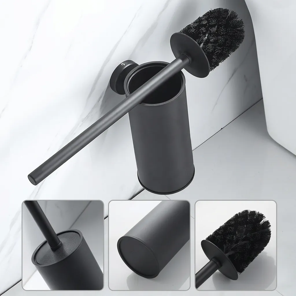 Round Stainless Steel Wall Mount Toilet Brush Holder 190mm [1031] — TBR-1031 (image 4)