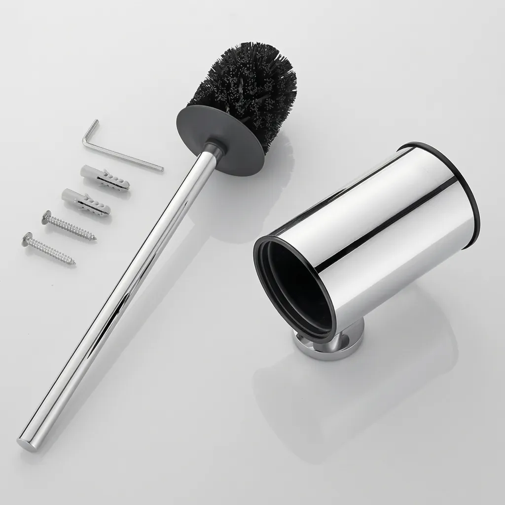 Round Stainless Steel Wall Mount Toilet Brush Holder 190mm [1032] — TBR-1032 (image 4)