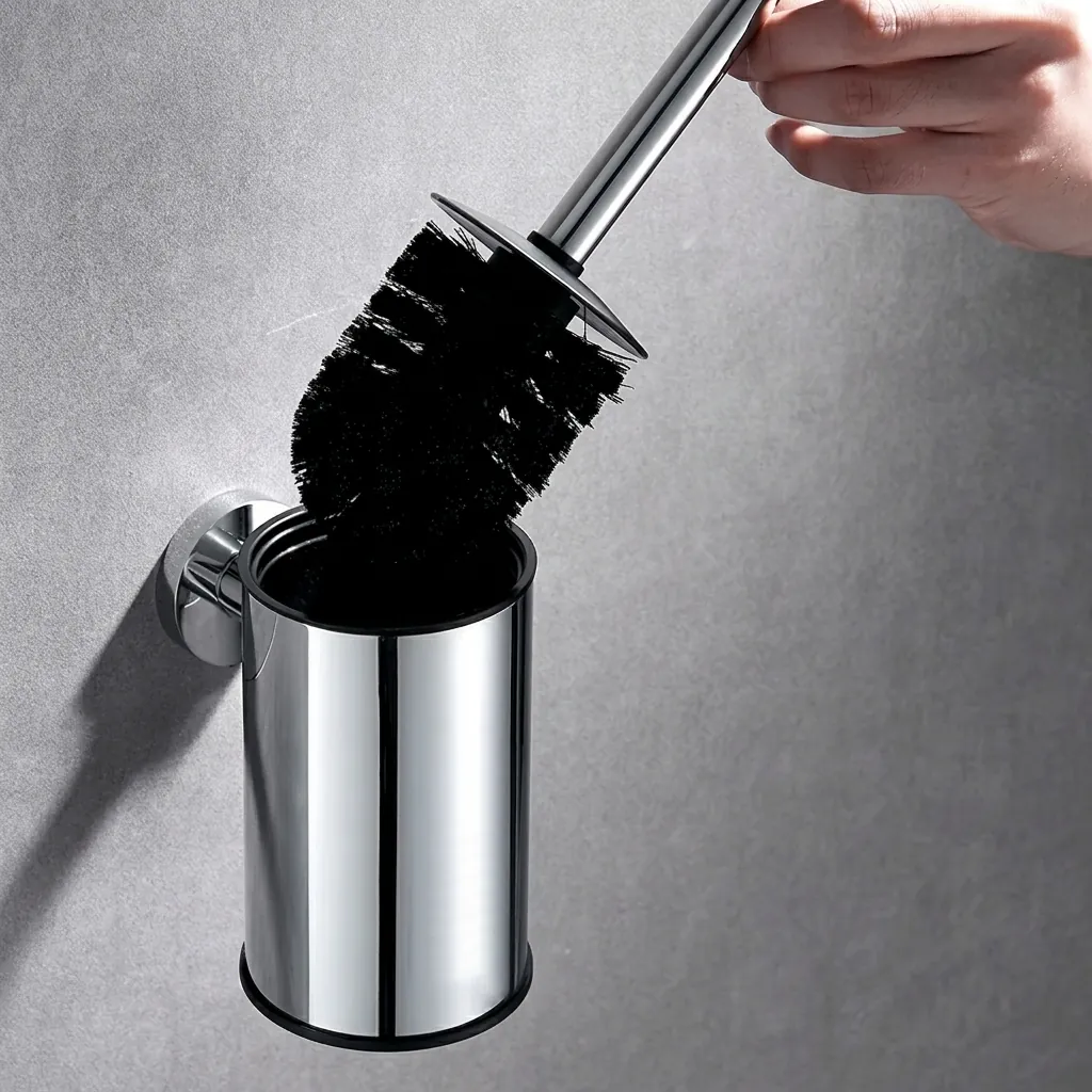 Round Stainless Steel Wall Mount Toilet Brush Holder 190mm [1032] — TBR-1032 (image 5)