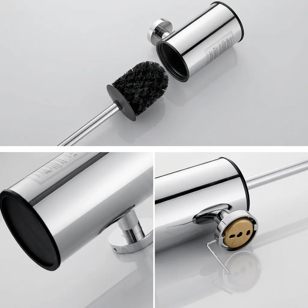 Round Stainless Steel Wall Mount Toilet Brush Holder 190mm [1032] — TBR-1032 (image 8)