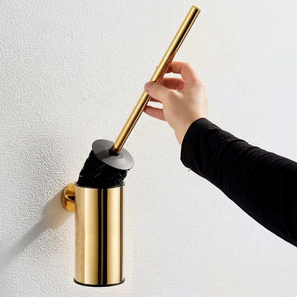 Round Stainless Steel Wall Mount Toilet Brush Holder 190mm [1033] — TBR-1033 (image 4)