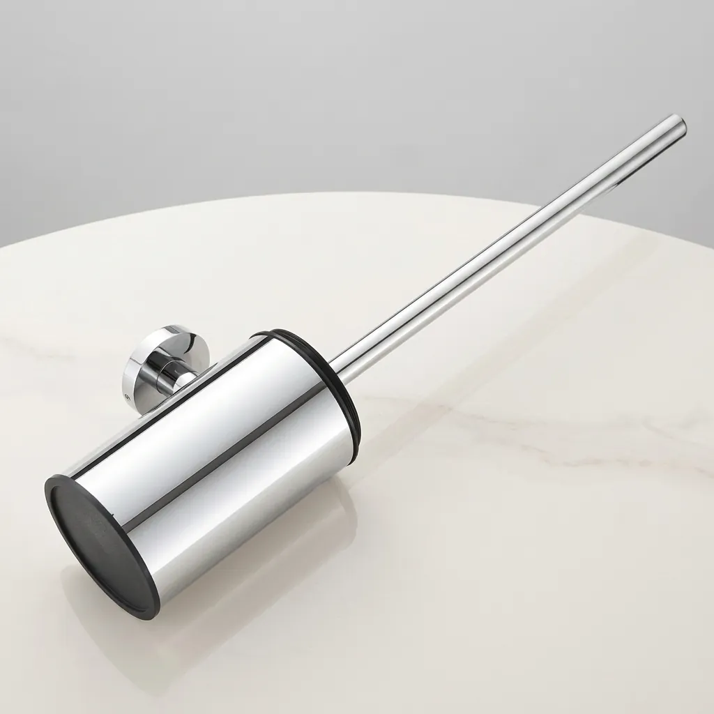 Stainless Steel Wall-Mounted Toilet Brush Holder with Anti-Splash Lid — TBR-1035 (image 2)