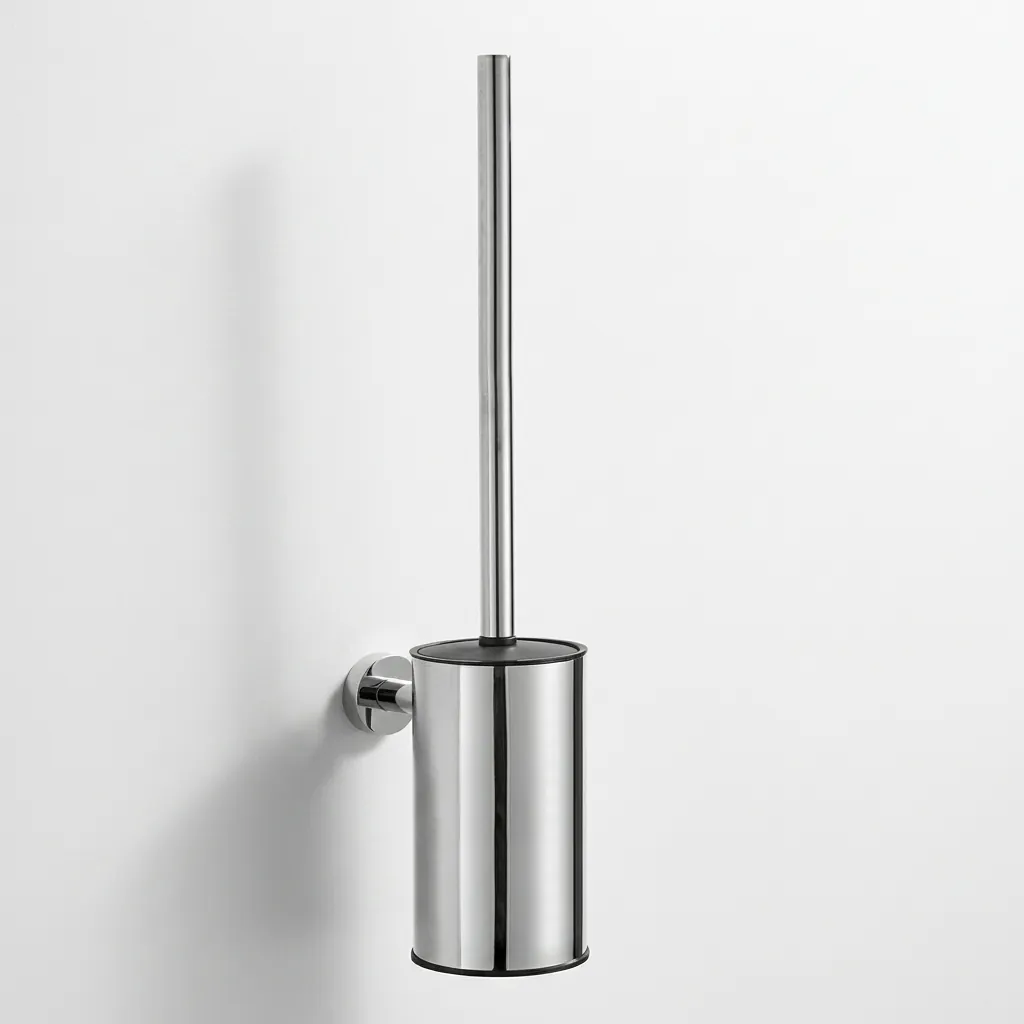 Stainless Steel Wall-Mounted Toilet Brush Holder with Anti-Splash Lid — TBR-1035 (image 5)