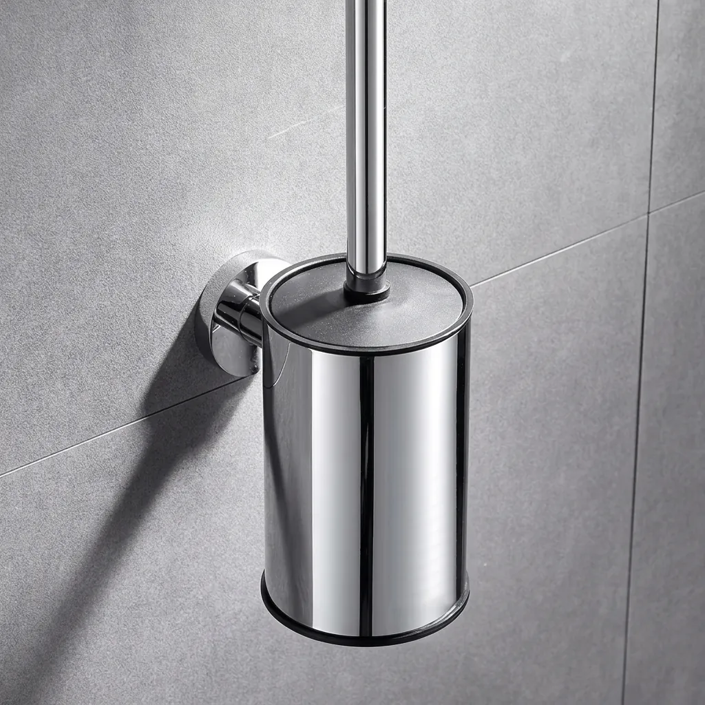 Stainless Steel Wall-Mounted Toilet Brush Holder with Anti-Splash Lid — TBR-1035 (image 10)