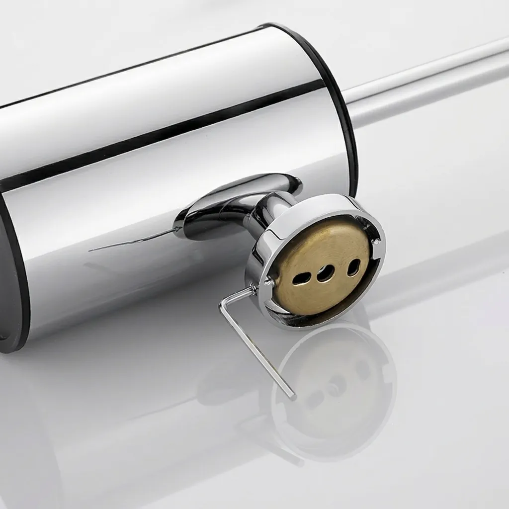 Stainless Steel Wall-Mounted Toilet Brush Holder with Anti-Splash Lid — TBR-1035 (image 11)